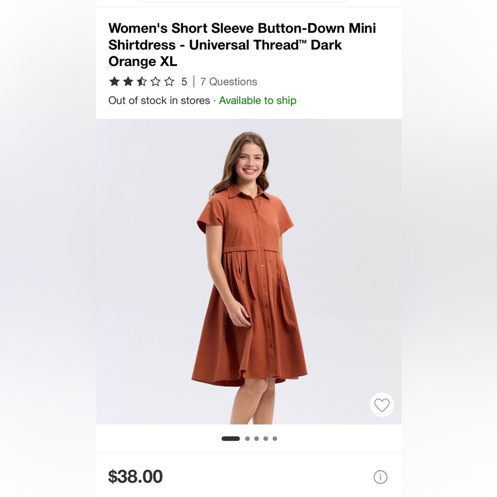 NWT Short Sleeve Button-Down Mini Shirtdress Univ… - image 9